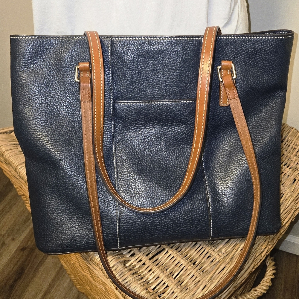 Dooney & Burke, lexington Midnight blue Pebble Leather Tote - Picture 3 of 16